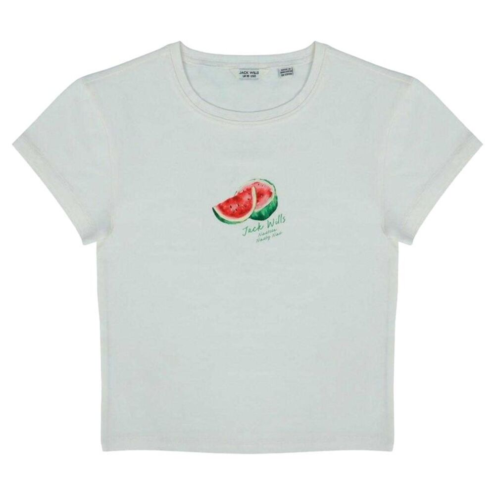 Jack Wills Womens/Ladies Watermelon Cotton Crop Top / Watermelon